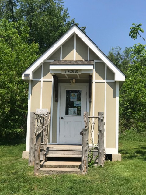 Bird seed shed